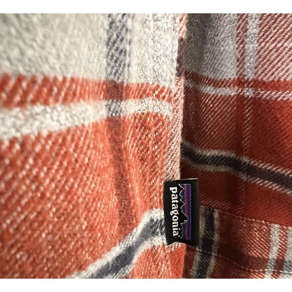 Patagonia Organic Cotton Plaid Soft Flannel Button Up Shirt Men XL Pumpkin - Picture 7 of 16